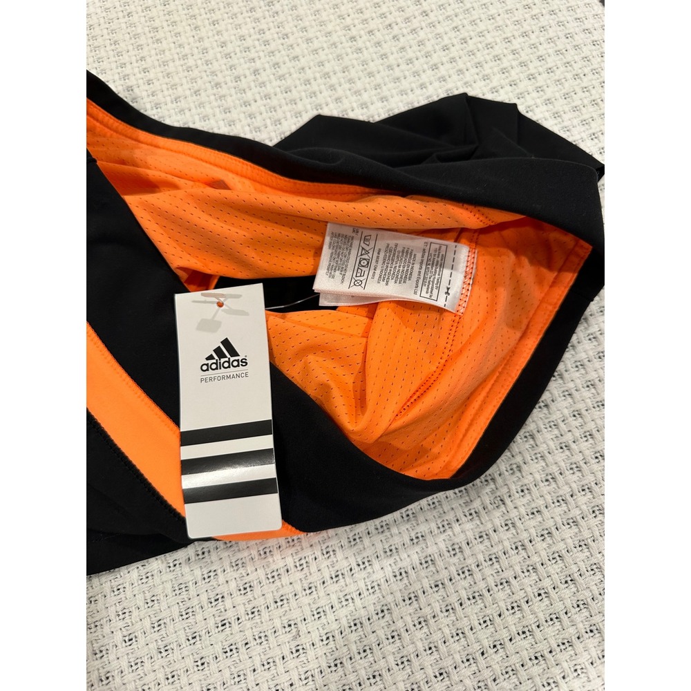 Adidas Skort Women Medium Black Orange Pleated Tennis Performance Activewear NWT - Picture 5 of 11